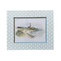 8x10 Block Printed Frame for tabletop or wall in Croix Blue