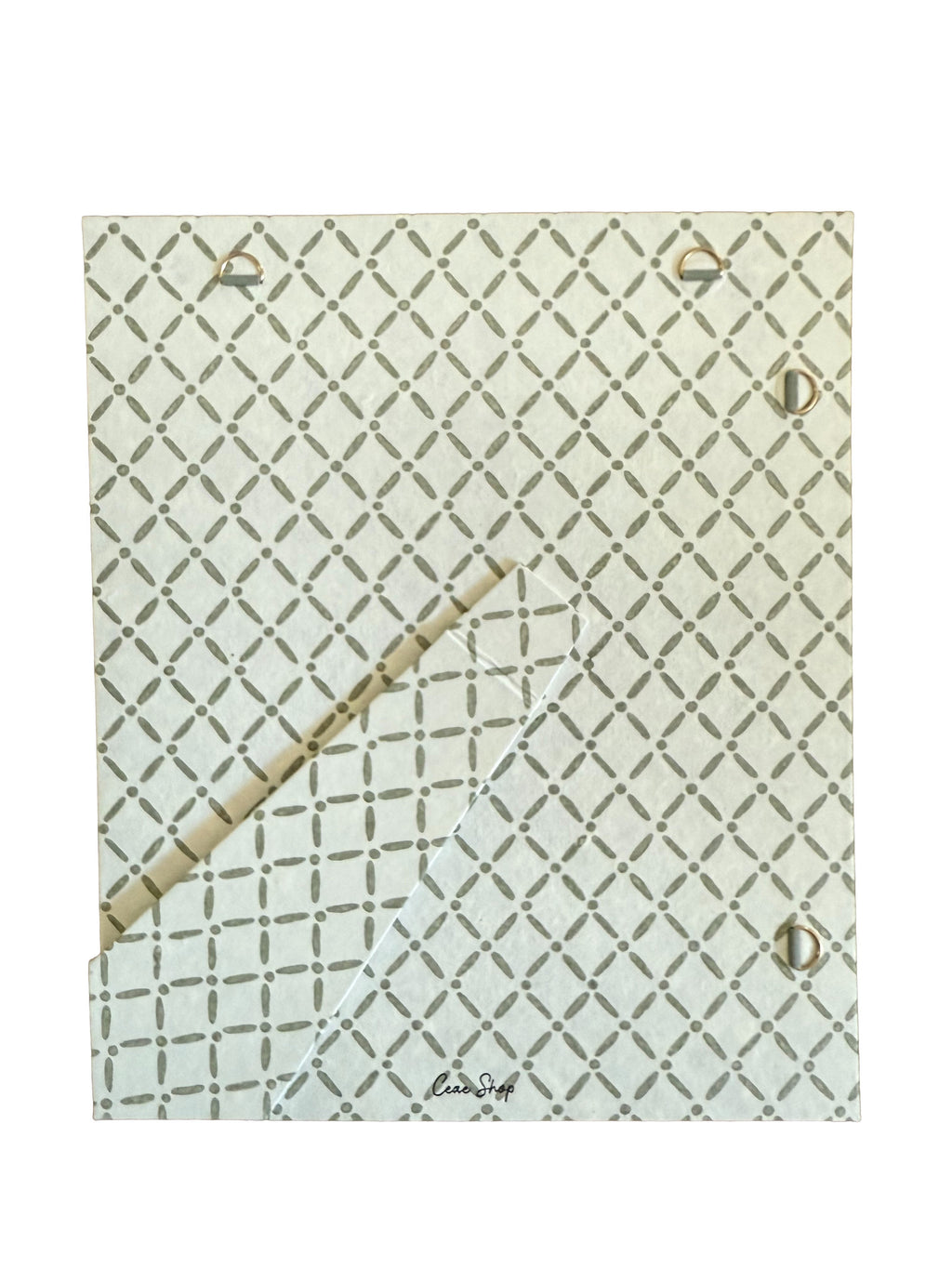 8x10 Block Printed Frame, for wall or tabletop in Croix Green