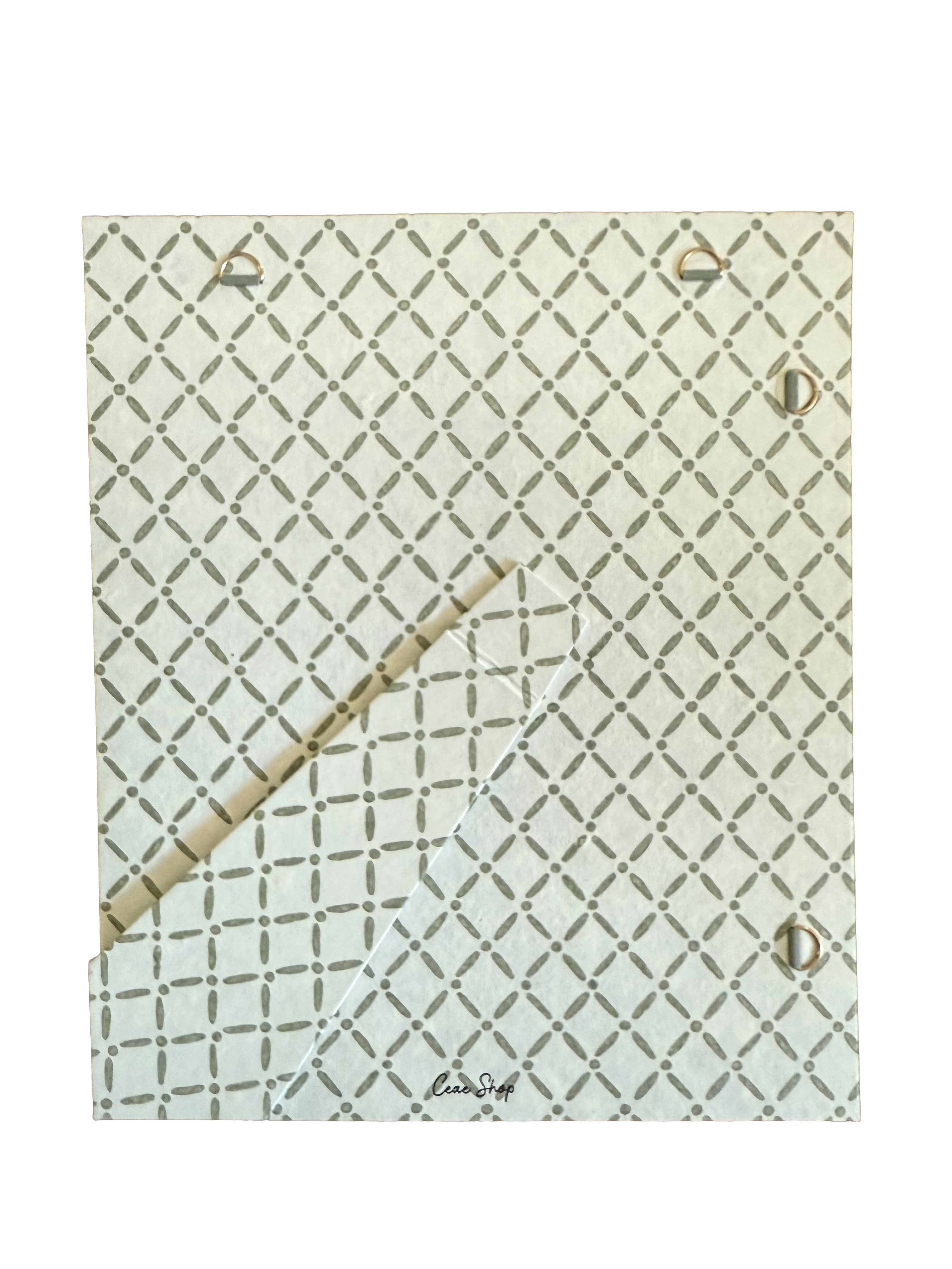 8x10 Block Printed Frame, for wall or tabletop in Croix Green