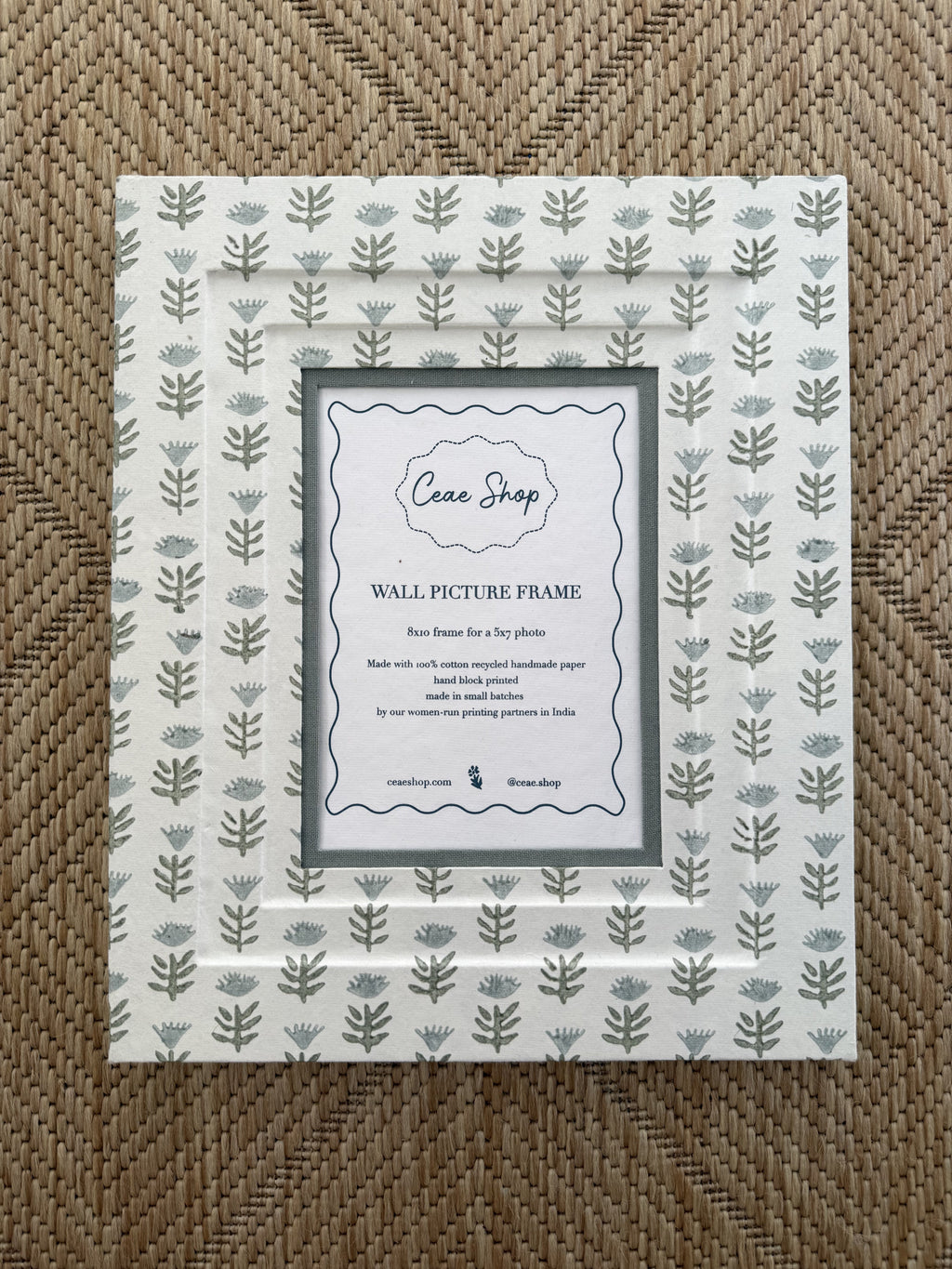 5x7 Block Printed Picture Frame in Claire Poppy