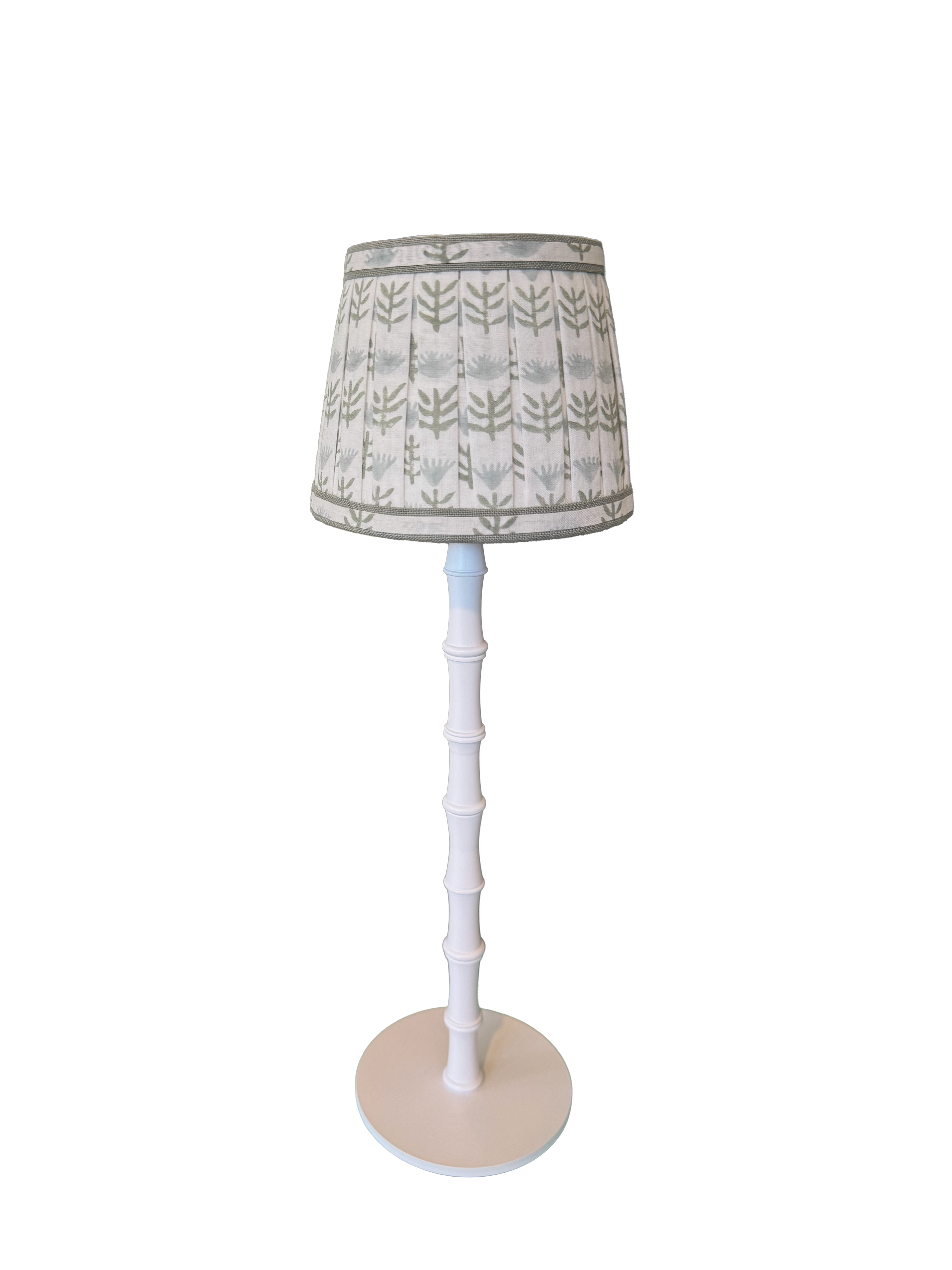Pleated Block Print Lampshade Cover for Cordless Lamps - Claire Serene