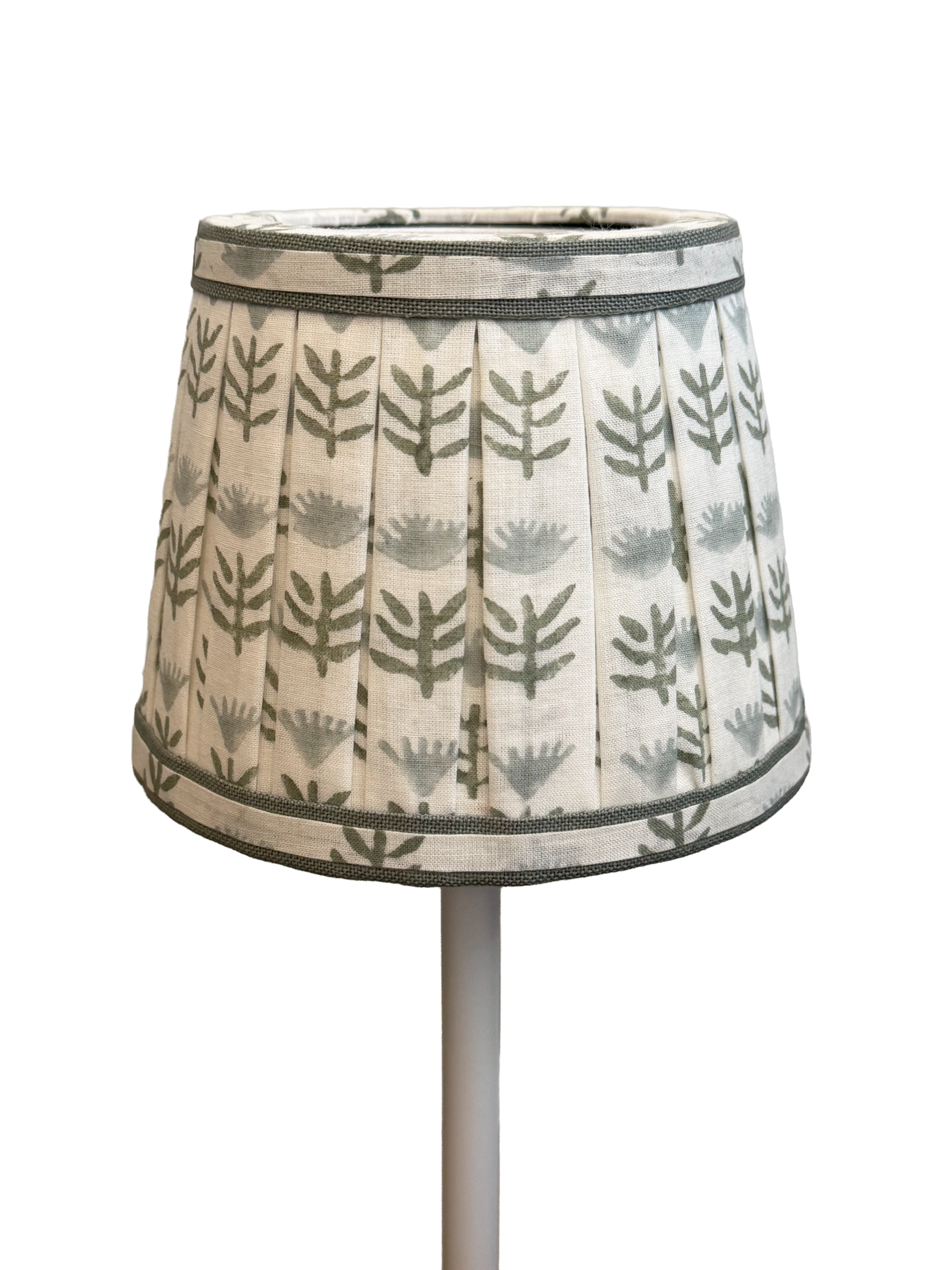 Pleated Block Print Lampshade Cover for Cordless Lamps - Claire Serene