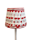 Pleated Block Print Lampshade Cover for Cordless Lamps - Claire Poppy