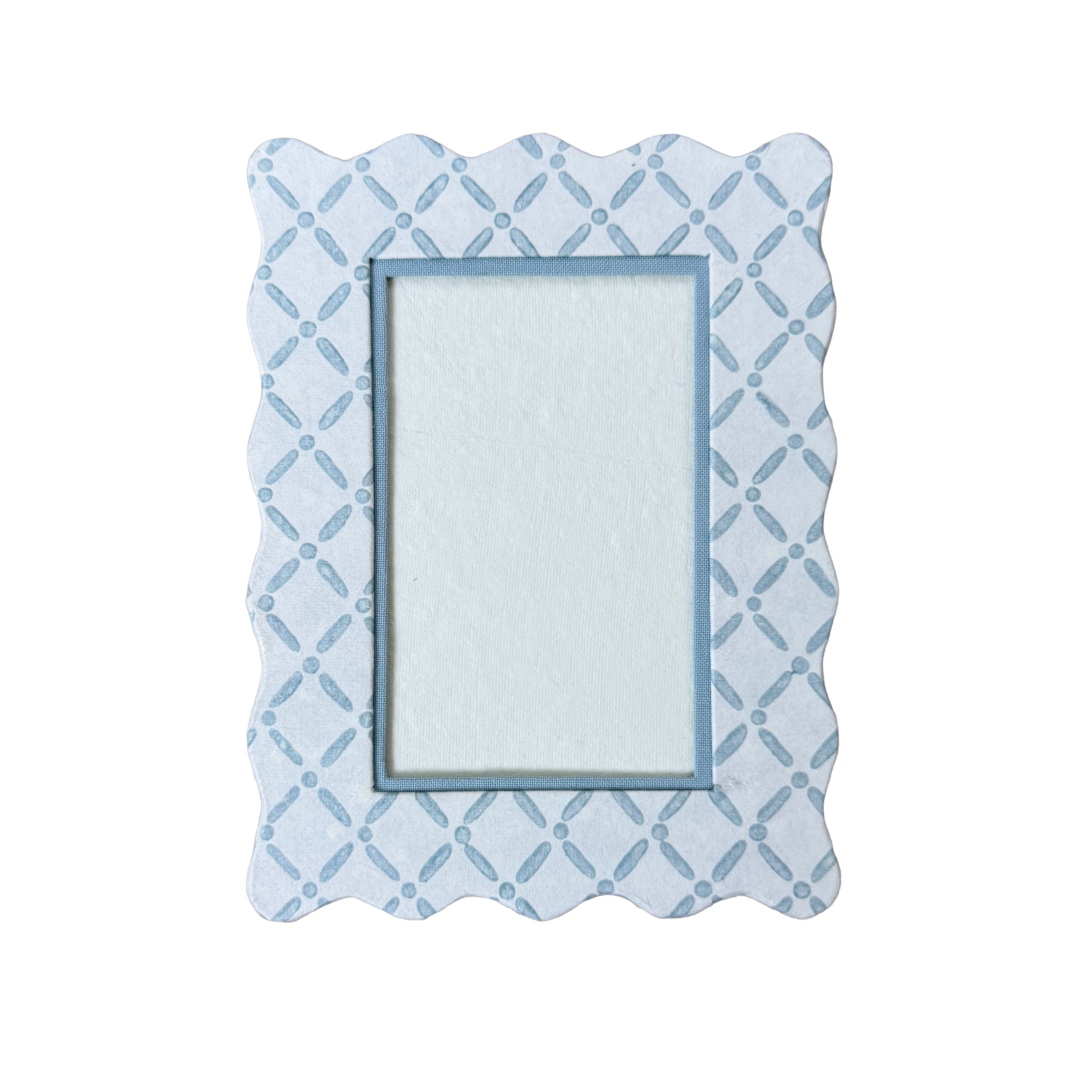 4x6 Block Printed Frame - Croix Blue