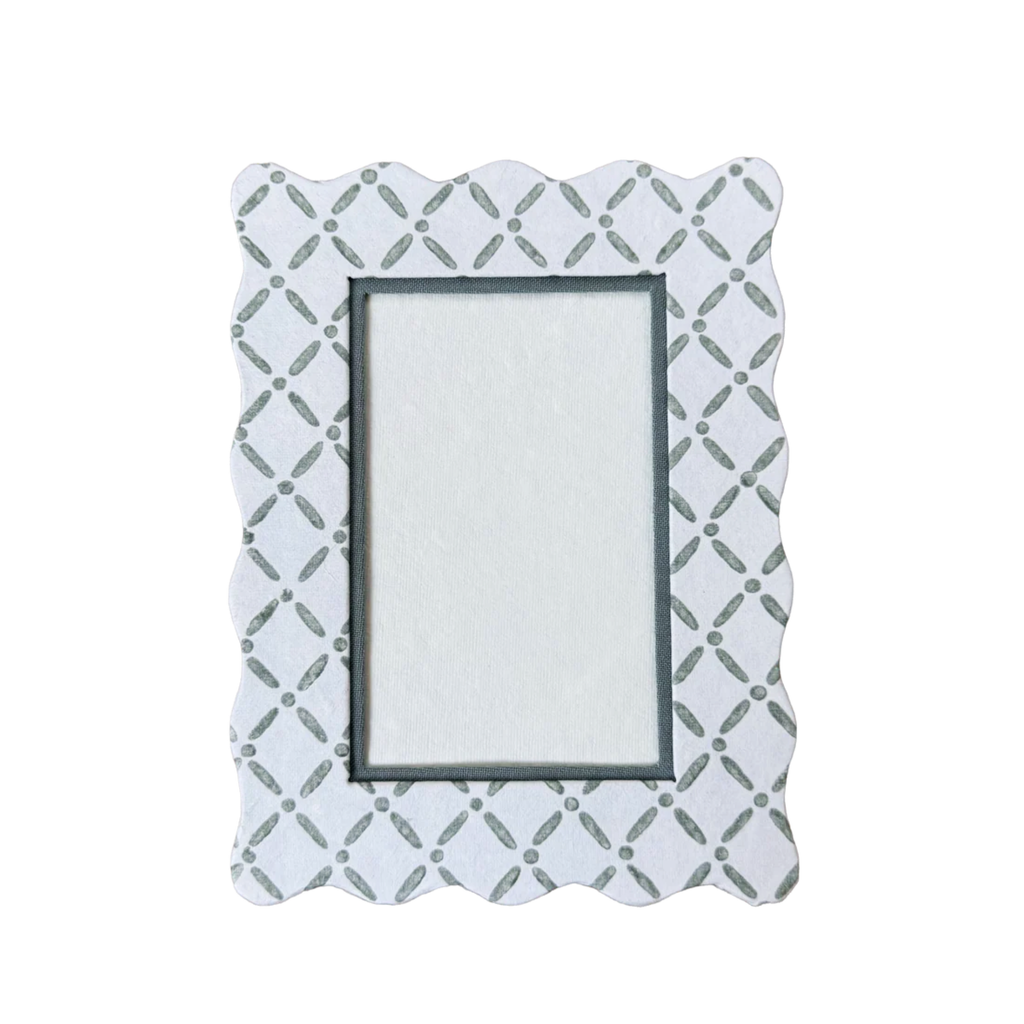 4x6 Block Printed Frame - Croix Green